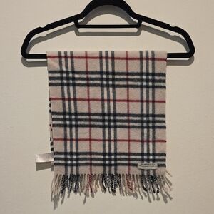 Burberry Plaid Wool Scarf in Red, Black, and Cream
